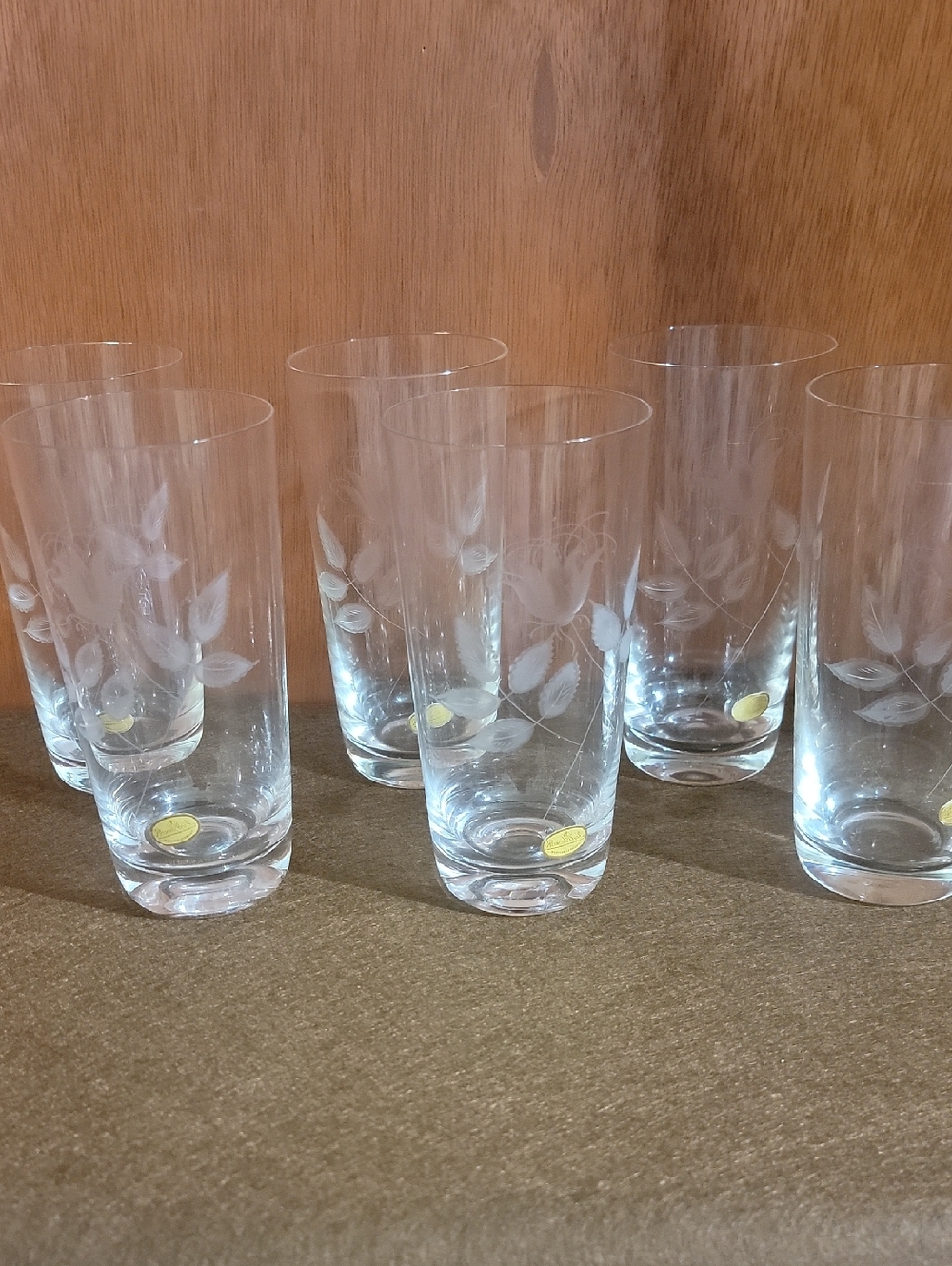 Rosenthal "Shadow Rose" Highball Glasses Set Of 6 - Germany